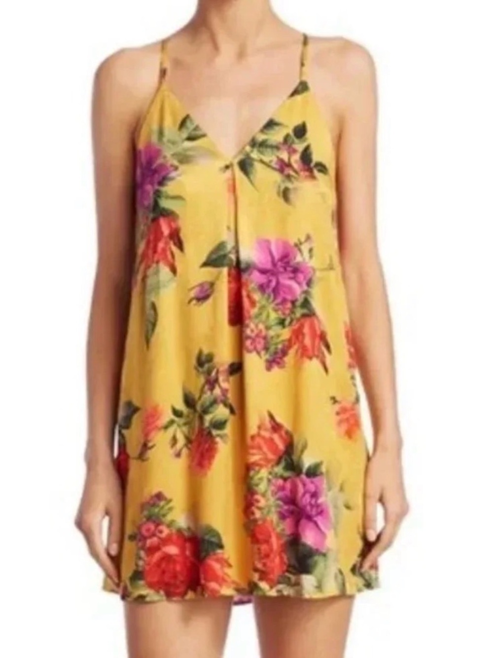 Alice + Olivia Yellow Floral Mini Dress
